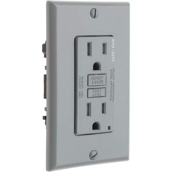 Leviton - GFCI Receptacles Grade: Commercial Color: Gray - Exact Tool & Supply