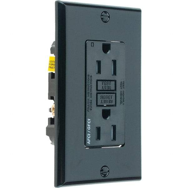 Leviton - GFCI Receptacles Grade: Commercial Color: Black - Exact Tool & Supply