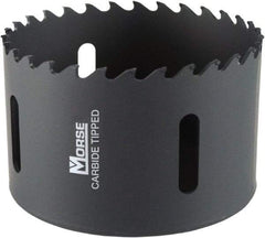 M.K. MORSE - 3-1/2" Diam, 1-15/16" Cutting Depth, Hole Saw - Carbide-Tipped Saw, Toothed Edge - Exact Tool & Supply