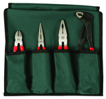 Soft Grip 4 Pc. Set Combination; Long Nose;Water Pump Pliers & Diagonal Cutter - Exact Tool & Supply
