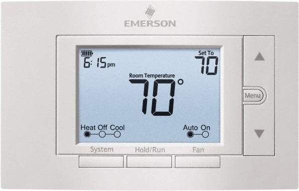 White-Rodgers - 50 to 99°F, 4 Heat, 2 Cool, Digital Programmable Multi-Stage Thermostat - 20 to 30 Volts, 1.77" Inside Depth x 1.77" Inside Height x 5-1/4" Inside Width, Horizontal Mount - Exact Tool & Supply