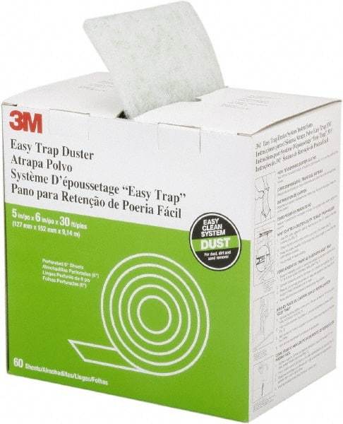 Ability One - 6" Long x 5" Wide Synthetic Duster Cut-to-Length Roll - Snap-On, White - Exact Tool & Supply