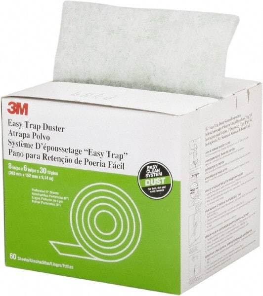Ability One - 6" Long x 8" Wide Synthetic Duster Cut-to-Length Roll - Snap-On, White - Exact Tool & Supply