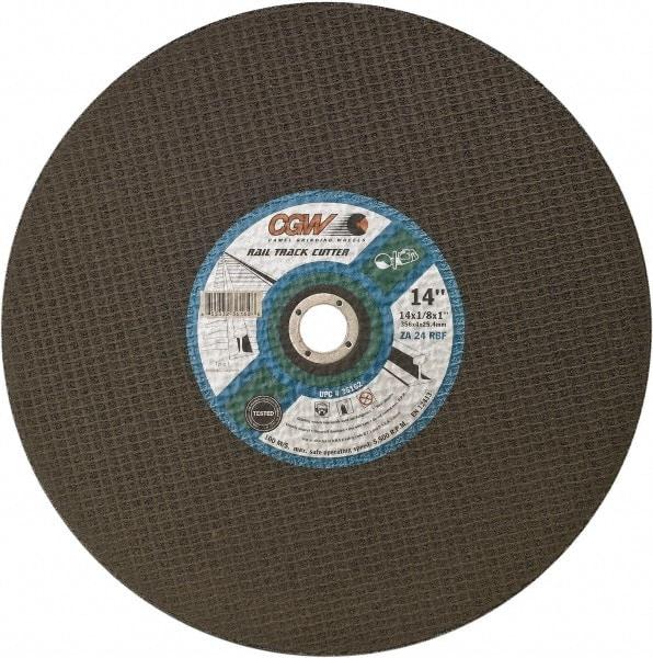 Camel Grinding Wheels - 14" 24 Grit Aluminum Oxide Cutoff Wheel - 1/8" Thick, 1" Arbor, 5,500 Max RPM - Exact Tool & Supply