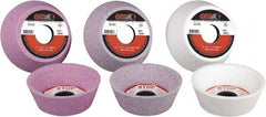 Camel Grinding Wheels - 4" Diam, 1-1/4" Hole Size, 1-1/2" Overall Thickness, 60 Grit, Type 11 Tool & Cutter Grinding Wheel - Medium Grade, Aluminum Oxide, K Hardness, Vitrified Bond - Exact Tool & Supply