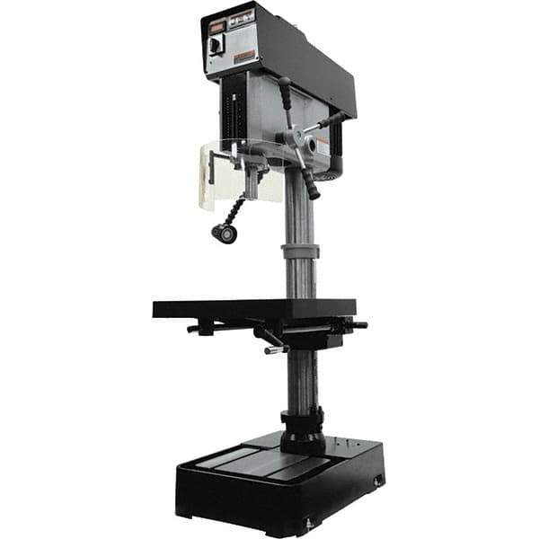 Jet - 10-7/16" Swing, Variable Speed Pulley Drill Press - Variable Speed, 2 hp, Single Phase - Exact Tool & Supply