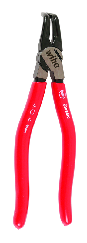 90° Angle Internal Retaining Ring Pliers 1.5 - 4" Ring Range .090" Tip Diameter with Soft Grips - Exact Tool & Supply