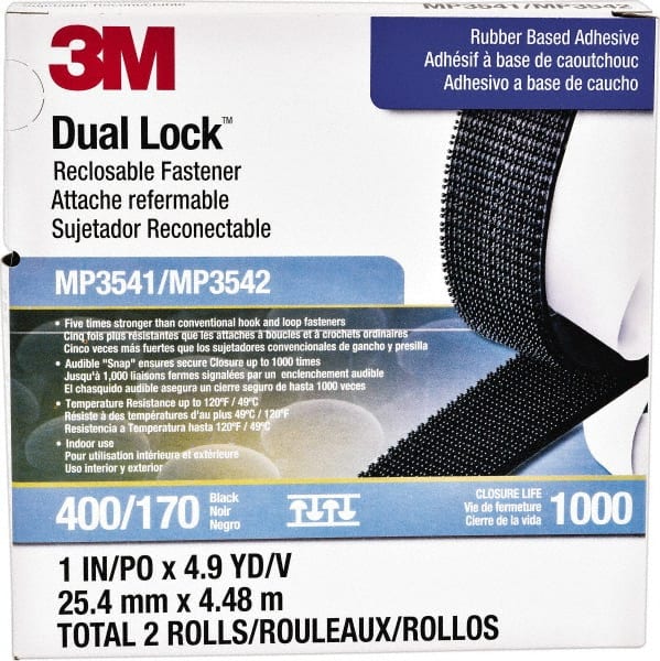 3M - 1" x 5 Yd Adhesive Backed Dual Lock Hook & Loop Roll - Exact Tool & Supply