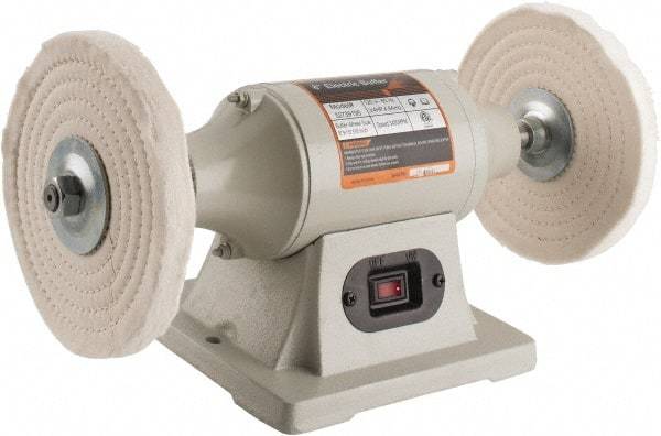 Enco - 8" Wheel Diam x 1/2" Wheel Width, 3/4 hp Buffer - 5/8" Arbor Hole Diam, 1 Phase, 3,450 Max RPM, 120 Volts - Exact Tool & Supply