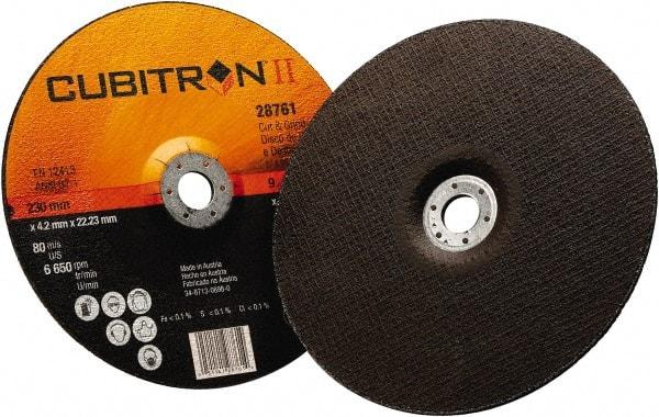 3M - 36 Grit, 9" Wheel Diam, 1/8" Wheel Thickness, 7/8" Arbor Hole, Type 27 Depressed Center Wheel - Ceramic, 6,650 Max RPM - Exact Tool & Supply