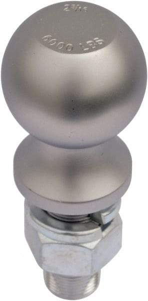 Vestil - 2-5/16" Diam, 2-1/2" Shank Length, Hitch Ball - 1" Shank Diam, 5,000 Lb Capacity, Chrome - Exact Tool & Supply