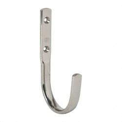 Sugatsune - 5/8" Wide x 4-3/4" High x 15/64" Thick, Wall Hook - 2-11/16" Projection, Polished - Exact Tool & Supply