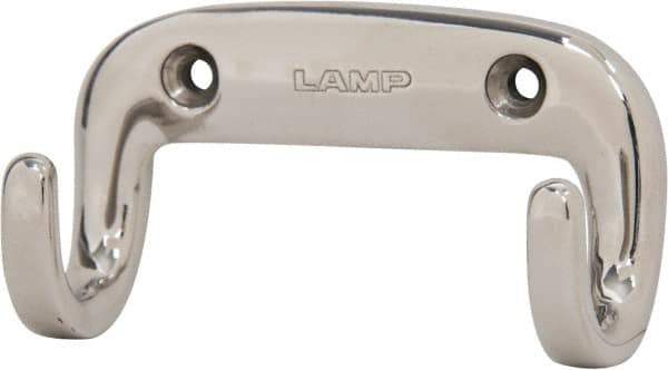 Sugatsune - 3-5/32" Wide x 1-3/4" High x 13/64" Thick, Dbl. Wall Hook - 1-1/4" Projection, Polished - Exact Tool & Supply