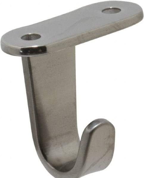Sugatsune - 21/32" Wide x 0.0980" Thick, Flat Hook - 1-9/32" Projection, Polished - Exact Tool & Supply