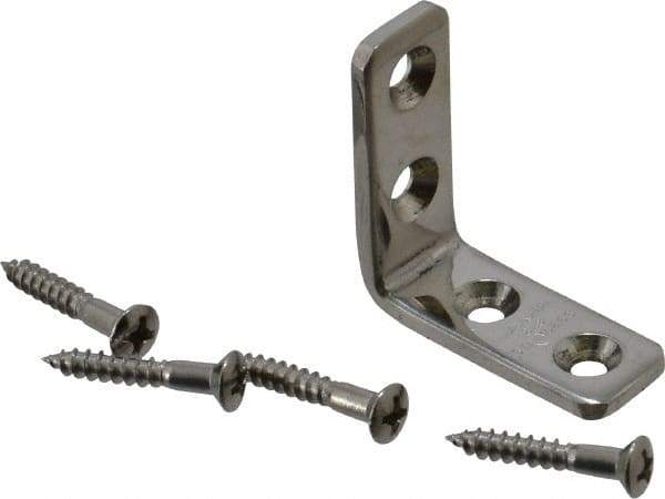 Sugatsune - 1-7/32" Long x 15/32" Wide, 18-8 Stainless Steel, Corner Brackets - Exact Tool & Supply