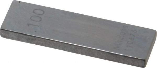 Mitutoyo - 0.1" Rectangular Steel Gage Block - Accuracy Grade AS-1, Includes Certificate of Inspection - Exact Tool & Supply