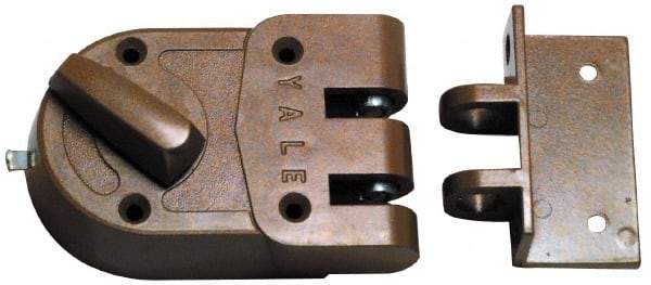 Yale - 1-1/8 to 2-1/4" Door Thickness, Brass Lacquer Finish, Jimmy Proof Rim Deadbolt - Rim Cylinder - Exact Tool & Supply