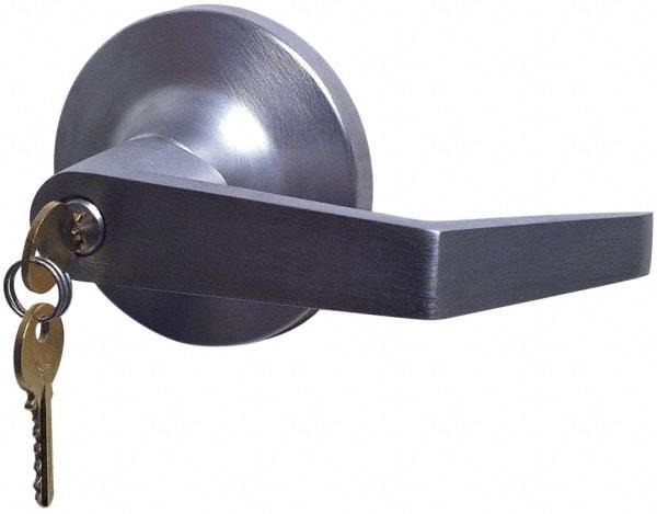 Yale - Fire Rated, Passage Lever Lock with 3-1/2" Rose - Chrome (26D) Finish, Grade 1 - Exact Tool & Supply
