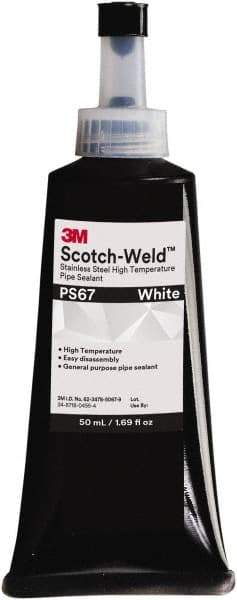 3M - 50 mL Tube White Pipe Sealant - Dimethacrylate, 400°F Max Working Temp, For Seal Hydraulic & Pneumatic Pipes & Fittings - Exact Tool & Supply