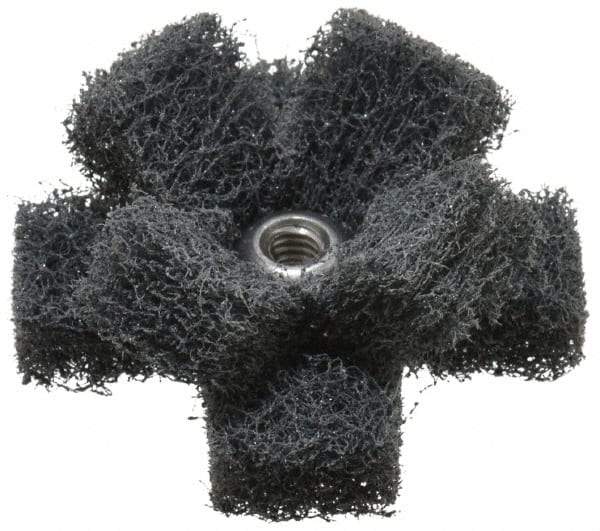 Standard Abrasives - 1-1/2" Diam Medium Density Cross Buff - 2 Plys, 8-32 Thread, Very Fine Grade, 20,000 Max RPM - Exact Tool & Supply