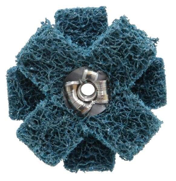 Standard Abrasives - 1-1/2" Diam Medium Density Cross Buff - 3 Plys, 8-32 Thread, Medium Grade, 20,000 Max RPM - Exact Tool & Supply