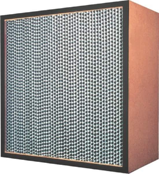 Made in USA - 12" High x 12" Wide 11-1/2" Deep, 95% Capture Efficiency, HEPA Air Filter - Microfiber Paper Media, Galvanized Steel Frame, 250 FPM Max, 250 CFM, 180°F Max, Use with Hospitals & Clean Rooms - Exact Tool & Supply