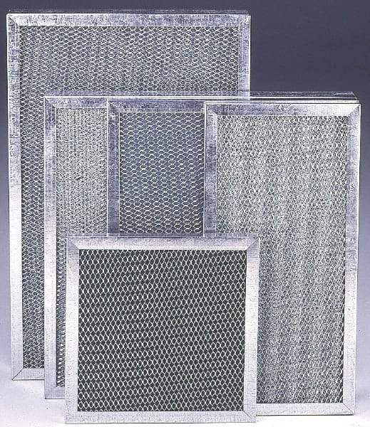 Made in USA - 10" Noml Height x 20" Noml Width x 1" Noml Depth, Permanent Air Filter - Steel, Integrated Steel Frame, 300 Max FPM, 400 CFM, For Large Particle Removal Applications - Exact Tool & Supply