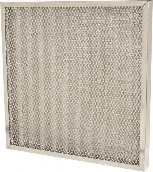 Made in USA - 20" Noml Height x 20" Noml Width x 2" Noml Depth, 76% Capture Efficiency, Permanent Air Filter - MERV 7, Aluminum Cloth & Mesh, Integrated Aluminum Frame, 300 Max FPM, 800 CFM, For Any Unit - Exact Tool & Supply