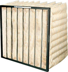 PrecisionAire - 20" Noml Height x 20" Noml Width x 30" Noml Depth, Polyester & Micro-Glass Bag Air Filter - MERV 11, 60 to 65% Capture Efficiency, Steel Frame, 180°F Max, Use with Universal Holding Frames - Exact Tool & Supply