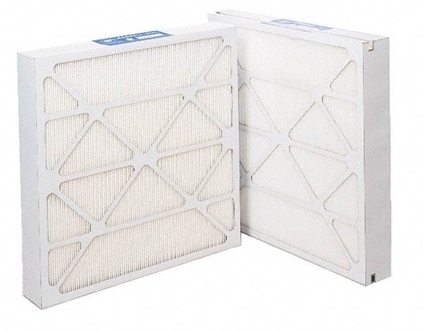 Made in USA - 12" Noml Height x 24" Noml Width x 4" Noml Depth, 95% Capture Efficiency, Wireless Pleated Air Filter - MERV 14, Microfiberglass Paper, Integrated Beverage Board Frame, 500 Max FPM, 1,000 CFM, For Any Unit - Exact Tool & Supply