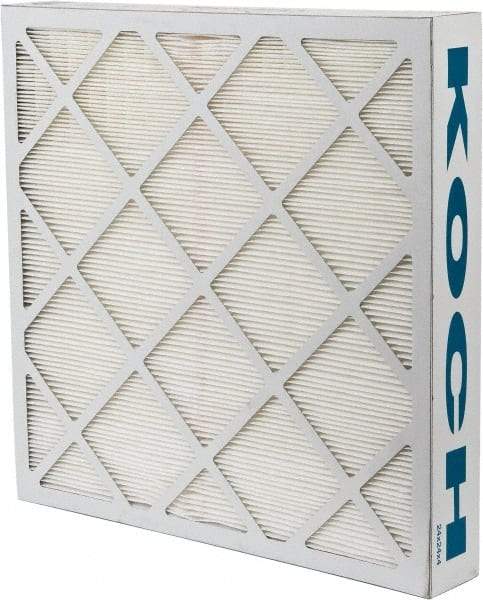Made in USA - 24" Noml Height x 24" Noml Width x 4" Noml Depth, 95% Capture Efficiency, Wireless Pleated Air Filter - MERV 14, Microfiberglass Paper, Integrated Beverage Board Frame, 500 Max FPM, 2,000 CFM, For Any Unit - Exact Tool & Supply