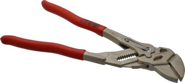 Knipex - 10" OAL, Pipe Wrench Tongue & Groove Pliers - Smooth Smooth Jaws, Standard Head - Exact Tool & Supply