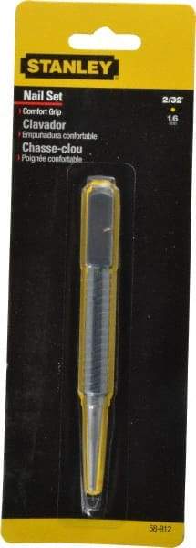 Stanley - 1/16" Nail Punch - 5" OAL, Steel - Exact Tool & Supply