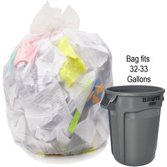 33 gal, .90 mil, Natural, 33″ × 39″ - Case of 150, Revolution Bag Hercules Recycled Low Density Can liners - Exact Tool & Supply