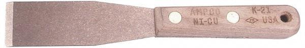 Ampco - 3-1/2" Wide Nickel Copper Putty Knife - Flexible, Wood Handle, 8-1/2" OAL - Exact Tool & Supply