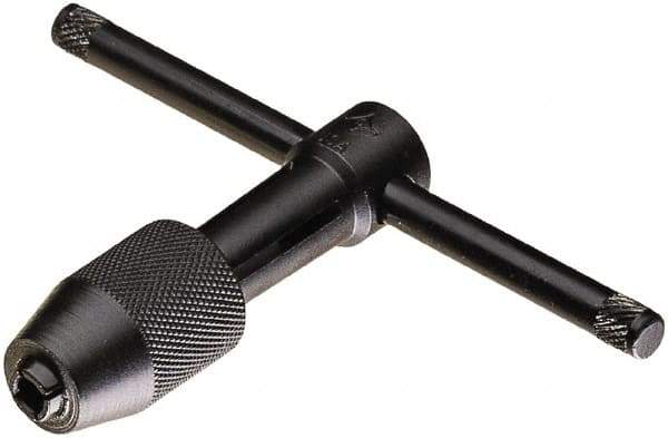 Vermont Tap & Die - #14 to 1/4" Tap Capacity, T Handle Tap Wrench - 8-3/4" Overall Length - Exact Tool & Supply