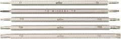 Wiha - 5 Piece, 1/4" Drive Screwdriver Insert Torx Bit Set - T6 to T40 Torx - Exact Tool & Supply