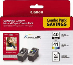 Canon - Black & Multi Colored Ink & Paper Combo - Use with Canon PIXMA iP1600, iP1700, MP150, MP160, MP170, MP450, MP460 - Exact Tool & Supply