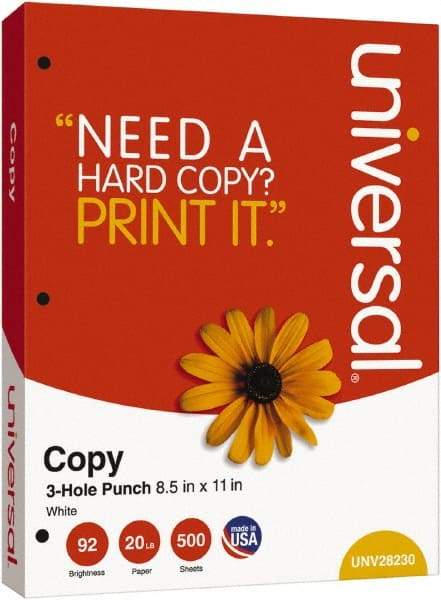 UNIVERSAL - White Copy Paper - Use with Laser Printers, Copiers, Plain Paper Fax Machines - Exact Tool & Supply