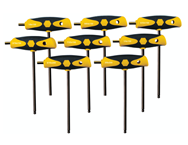 8 Piece - 1/8 - 3/8" - Black Finish - T-Handle Soft Grip Dual Drive Ball End Hex Inch Set - Exact Tool & Supply