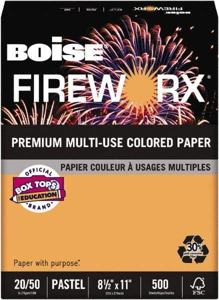 Boise - 8-1/2" x 11" Pumpkin Glow Colored Copy Paper - Use with Laser Printers, Copiers, Plain Paper Fax Machines, Multifunction Machines - Exact Tool & Supply