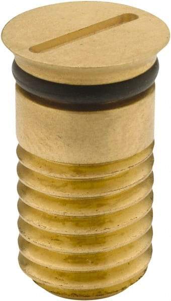 Jergens - 1 Piece M12x1.75 Vise Chip Plug - Brass, 12" Long, 14.5mm Wide - Exact Tool & Supply
