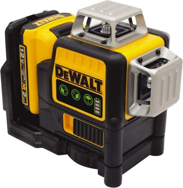 DeWALT - 3 Beam 165' Max Range Self Leveling Line Laser - Green Beam, 1/8" at 30' Accuracy, 17-3/4" Long x 13" Wide x 6-1/8" High, Battery Included - Exact Tool & Supply