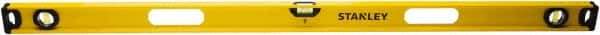 Stanley - Magnetic 48" Long 3 Vial I-Beam Level - Aluminum, Yellow, 1 Level & 2 Plumb Vials - Exact Tool & Supply