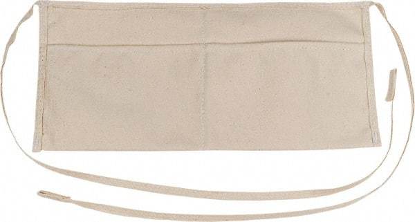 Proto - 28 to 52" Waist Apron - 2 Pocket, 6" Wide, Off White, Polyester - Exact Tool & Supply