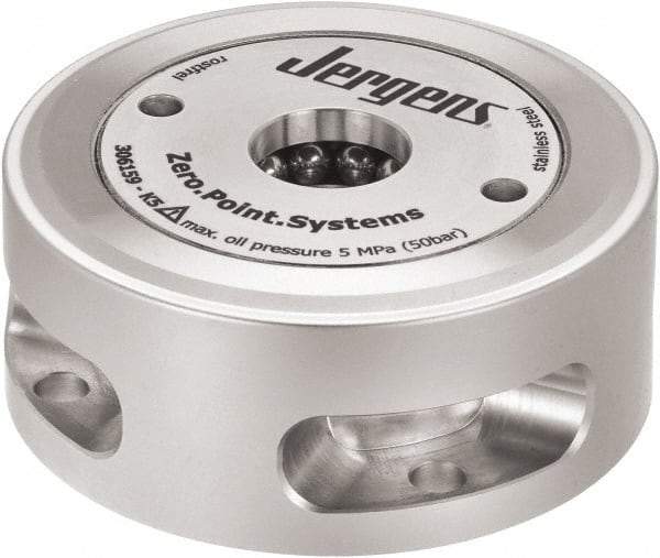 Jergens - ZPS Hydraulic CNC Quick Change Clamping Module - 1 Module Center, M15 Top Mount, 13 kN Retention Force, 50 bar (725 Lb/Sq In) Unlocking Pressure, 0.005mm Repeatability - Exact Tool & Supply