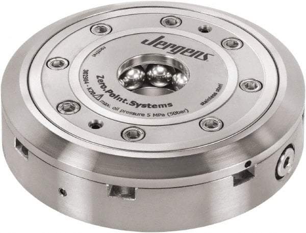 Jergens - ZPS Pneumatic CNC Quick Change Clamping Module - 1 Module Center, M22 Top Mount, 25 kN Retention Force, 8 bar (116 Lb/Sq In) Unlocking Pressure, 0.005mm Repeatability - Exact Tool & Supply
