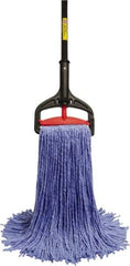 O-Cedar - Blue Deck Mop - 5" Long x 1-1/4" Wide Head, 60" Long Handle, Cotton Blend Head - Exact Tool & Supply