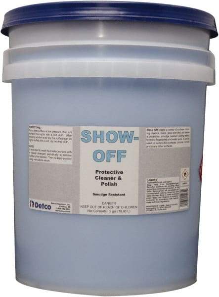 Detco - 5 Gal Pail Unscented Glass Cleaner - Use on Glass, Plastic Surfaces - Exact Tool & Supply