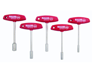 5 Piece - 6.0 - 13.0mm - Ergonomic Comfort Grip T-Handle Metric Nut Driver Set - Exact Tool & Supply